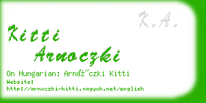 kitti arnoczki business card